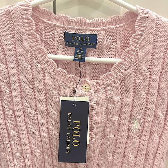 Polo by Ralph Lauren light pink knit short-sleeved cotton sz 8-10 sweater dress - Picture 2 of 4